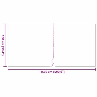 Kunstgras Zwart 15 x 1 m Polypropyleen 9