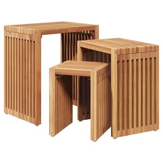 Nest van Bijzettafels 3 pcs Bruin 33 x 44.5 x 51 cm 2
