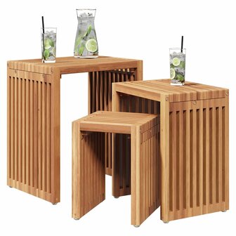 Nest van Bijzettafels 3 pcs Bruin 33 x 44.5 x 51 cm 3