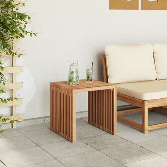 Tuin Bijzettafel Bruin 45 x 42.5 x 45 cm Massief teakhout 4