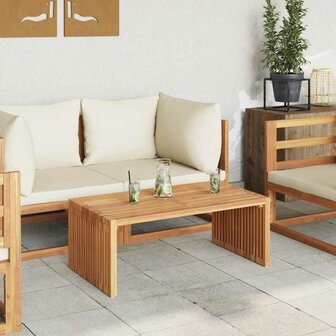 Tuin Bijzettafel Bruin 90 x 50 x 36 cm Massief teakhout 4