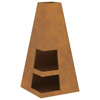 Vuurkorf Bruin 50 x 50 x 100 cm Cortenstaal 2