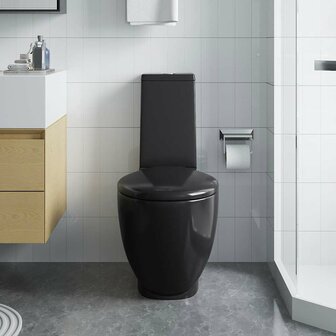 Toilet rond afvoer onder keramiek zwart 3
