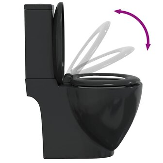 Toilet rond afvoer onder keramiek zwart 7