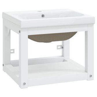 Wastafelframe met inbouwwastafel ijzer wit 2