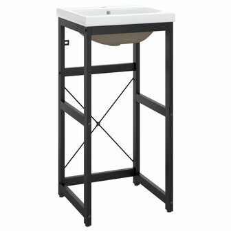 Wastafelframe met inbouwwastafel ijzer zwart 2