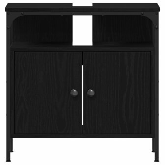 Badkamermeubelset 2 pcs Zwart 60 x 30 x 60 cm Bewerkt hout 8