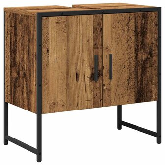 Badkamermeubelset 2 pcs Bruin 60 x 33 x 60 cm Bewerkt hout 6