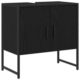 Badkamermeubelset 2 pcs Zwart 60 x 33 x 60 cm Bewerkt hout 5
