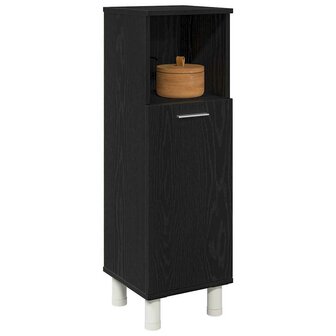 Badkamerkast Zwart Eiken 30 x 30 x 95 cm Bewerkt hout 3