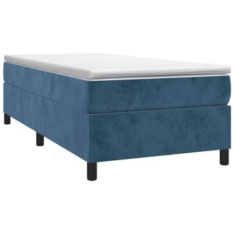 Boxspring met matras fluweel donkerblauw 80x200 cm 3