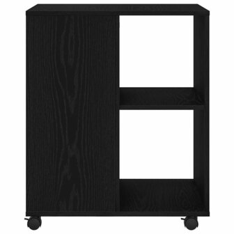Opbergkast met wiel Zwart eiken 60 x 53 x 72.5 cm Bewerkt hout 5