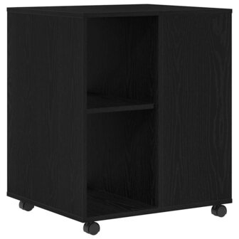 Opbergkast met wiel Zwart eiken 60 x 53 x 72.5 cm Bewerkt hout 7