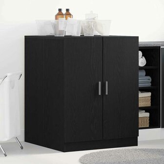 Wasmachinekast met opslag Zwart eiken 70.5 x 71.5 x 91.5 cm 1