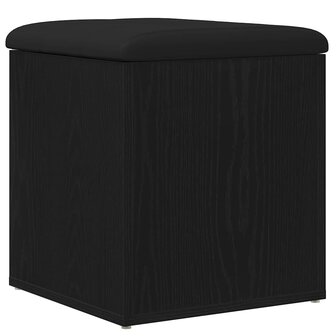 Opslagbank met kussen Zwart eiken 42 x 42 x 45 cm Bewerkt hout 2