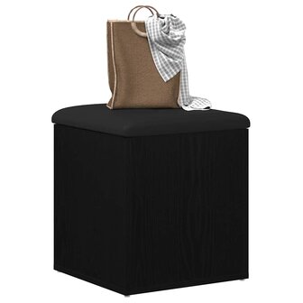 Opslagbank met kussen Zwart eiken 42 x 42 x 45 cm Bewerkt hout 3