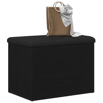 Opslagbank met kussen Zwart eiken 62 x 42 x 45 cm Bewerkt hout 3
