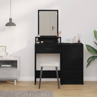 Kaptafel met lade Zwart eiken 50 x 41 x 140 cm Bewerkt hout 4