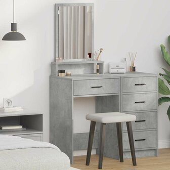 Kaptafel met lade Betongrijs 50 x 41 x 140 cm Bewerkt hout 1