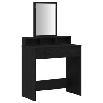 Kaptafel met lade Zwart eiken 79 x 41 x 140 cm Bewerkt hout 2