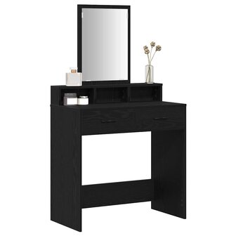 Kaptafel met lade Zwart eiken 79 x 41 x 140 cm Bewerkt hout 3
