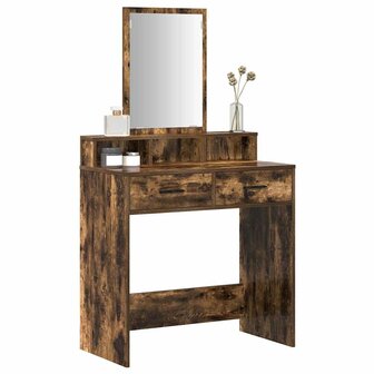 Kaptafel met lade Gerookt eiken 79 x 41 x 140 cm Bewerkt hout 3