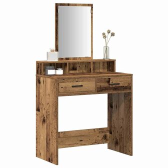 Kaptafel met lade Oud hout 79 x 41 x 140 cm Bewerkt hout 3
