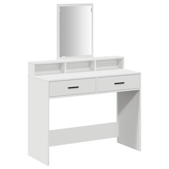 Kaptafel met lade met plank Wit 100 x 41 x 140 cm Bewerkt hout 2