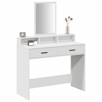Kaptafel met lade met plank Wit 100 x 41 x 140 cm Bewerkt hout 3