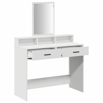Kaptafel met lade met plank Wit 100 x 41 x 140 cm Bewerkt hout 5