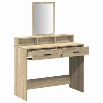 Kaptafel met lade Sonoma eiken 100 x 41 x 140 cm Bewerkt hout 5