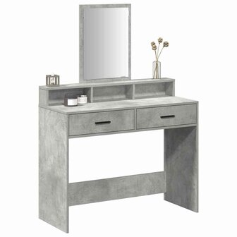 Kaptafel met lade Betongrijs 100 x 41 x 140 cm Bewerkt hout 3