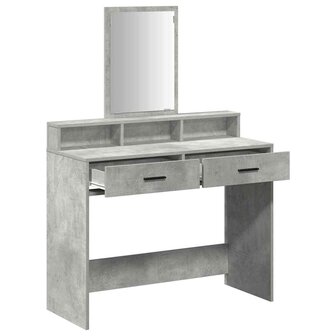 Kaptafel met lade Betongrijs 100 x 41 x 140 cm Bewerkt hout 5