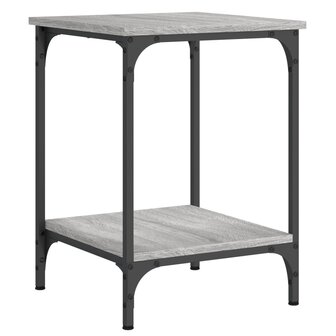 Salontafel 40x40x55 cm bewerkt hout grijs sonoma eikenkleurig 5