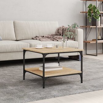 Salontafel 55x55x40 cm bewerkt hout sonoma eikenkleurig 1