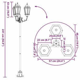 Tuin Lantaarnpaal Donkergroen Aluminium en Glas 9