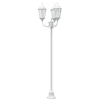 Tuin Lantaarnpaal Wit Aluminium en Glas 5