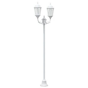 Tuin Lantaarnpaal Wit Aluminium en Glas 2