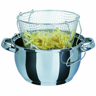 Koekenpan met mandje GSW Roestvrij staal &Oslash; 22 cm Zilverkleurig 2