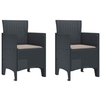 Tuinstoel 2 pcs Antraciet 53 x 49 x 85 cm PP 2