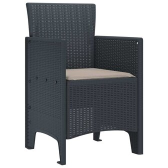 Tuinstoel 2 pcs Antraciet 53 x 49 x 85 cm PP 4
