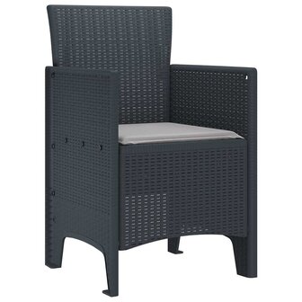 Tuinstoel 2 pcs Antraciet 53 x 49 x 85 cm PP 4