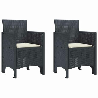 Tuinstoel 2 pcs Antraciet 53 x 49 x 85 cm PP 2