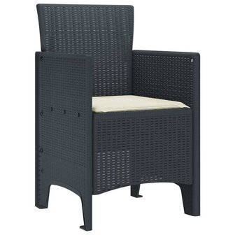 Tuinstoel 2 pcs Antraciet 53 x 49 x 85 cm PP 4