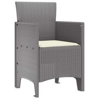 Tuinstoel 2 pcs Lichtgrijs 53 x 49 x 85 cm PP 4