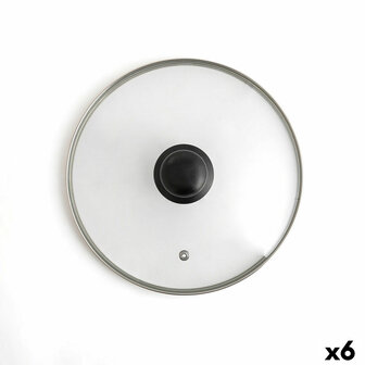Pannedeksel Quid Renova Transparant Glas &Oslash; 26 cm (6 Stuks) 1