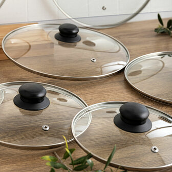 Pannedeksel Quid Renova Transparant Glas &Oslash; 26 cm (6 Stuks) 3