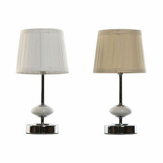 Bureaulamp Home ESPRIT Wit Beige Metaal Porselein 20 W 220 V 17,5 x 17,5 x 35 cm (2 Stuks) 1