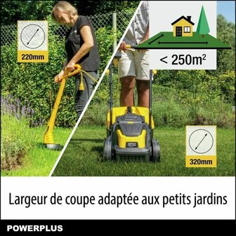 Elektrische grasmaaier Powerplus POWXG62205T 1300 W 220-240 V 32 cm 32 L 4