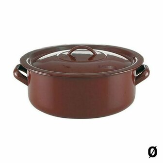 Kookpot met Deksel Quid Classic Bruin Ge&euml;mailleerd Staal 1